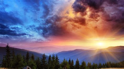 Обои восход солнца природа облако дикая местность гора 4k Ultra Hd