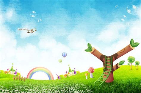 Cute Cartoon Children School Background Material | Green ...