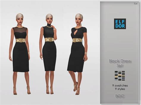 The Sims Resource Black Dress Set