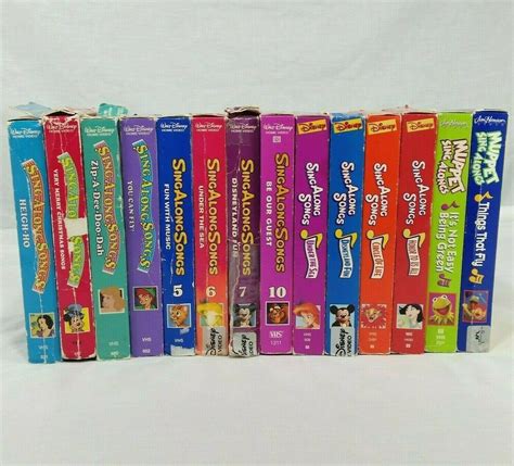 Disney Sing Along Songs Vhs Large Lot Of 14 Video Tapes Mickey Muppets