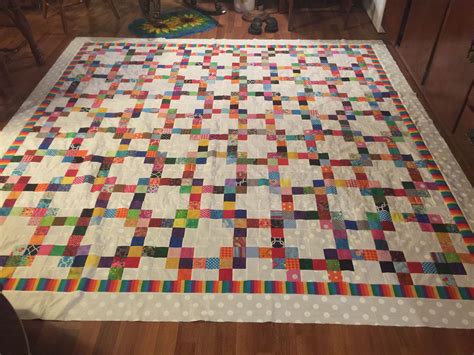 Bonnie Hunters Garlic Knot Scrappy Quilt Of 2 12 Inch Squares