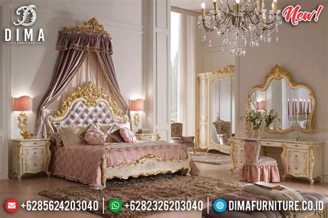 Luxurious Kamar Set Tempat Tidur Mewah Ivory Gold New Glamorous DF