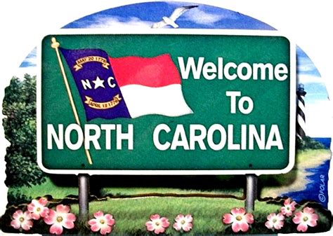 North Carolina State Welcome Sign Artwood Fridge Magnet