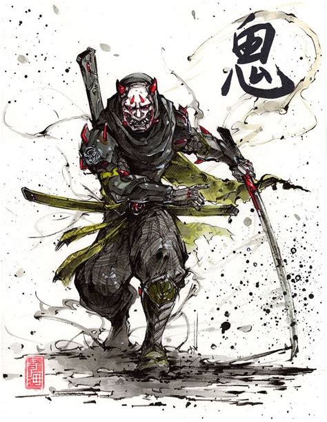 Demon Samurai Genji By Mycks On Deviantart Samurai Drawing Ninja Art
