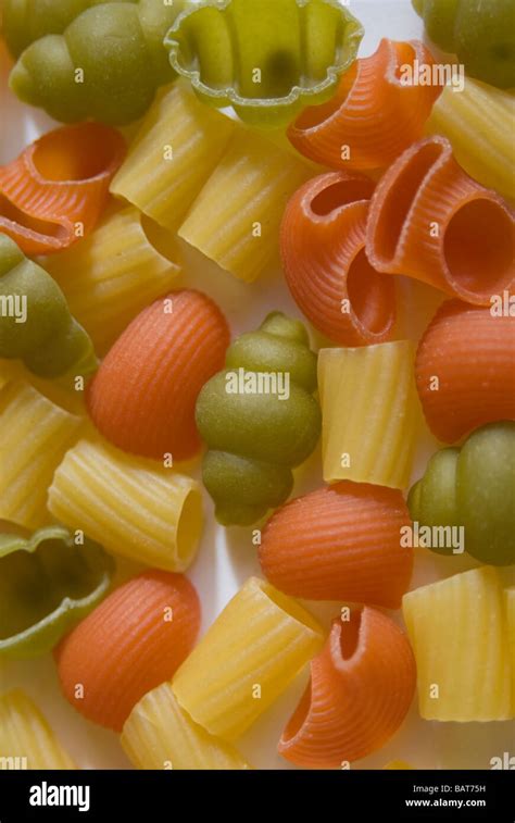 Pasta Colored Various Types Stock Photo Alamy