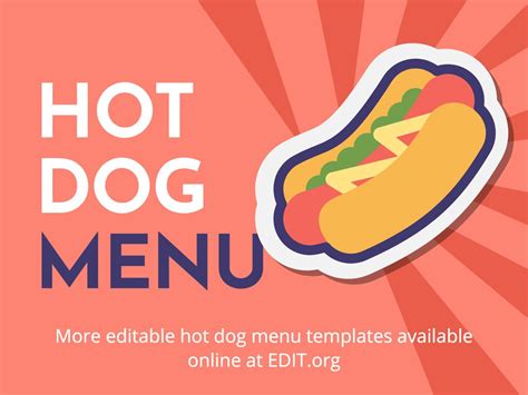 Customizable Hot Dog Menu Templates For Restaurants