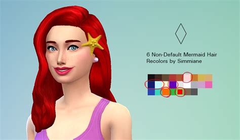 My Sims 4 Blog 6 Non Default Mermaid Hair Recolors By Simmiane