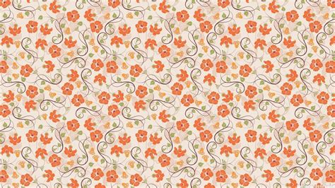 Vintage Floral Pattern Orange Vintage Retro Flower Floral Orange