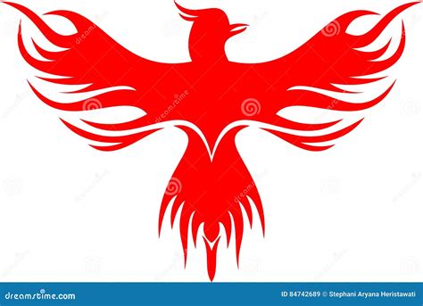 Stock Logo Red Phoenix Bird Flying Stock Vector Illustration Of