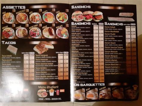 Menu At Kebab House Restaurant Commercy