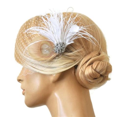 items similar to birdcage veil peacock feathers fascinator 2 items bridal feathers
