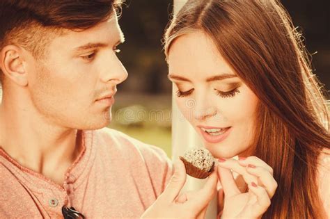 Couple On Date With Cupcake Stock Image Image Of Cookie Toned 68944955