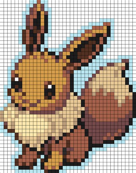 Grid Minecraft Pixel Art Pokemon Eevee Evolutions Pixel Art Grid 1792