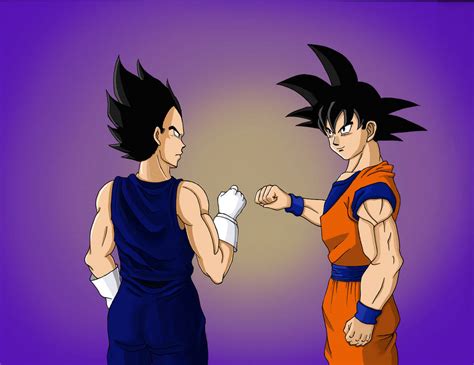 Goku And Vegeta Fist Bumping By Iyuki7 On Deviantart