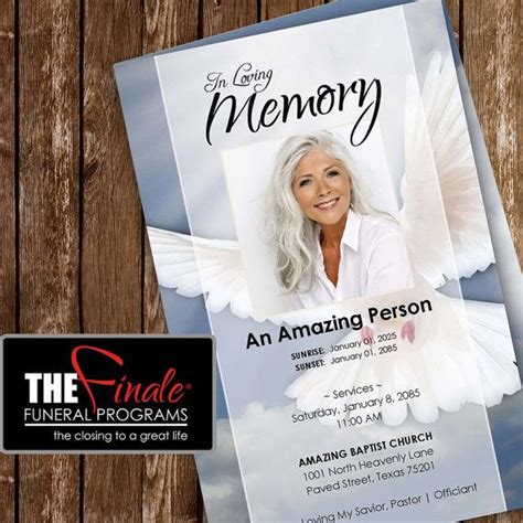 heavenly dove printable funeral program template