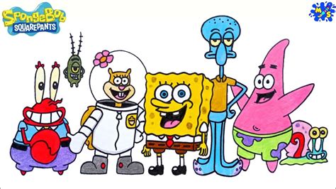 Spongebob Characters Drawing How To Draw Spongebob Characters Step By
