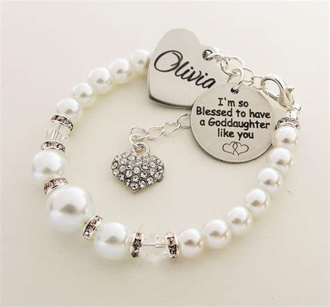 Godmother & goddaughter necklace gift for goddaughter from godmother necklace. Goddaughter Custom name Bracelet goddaughter gift gift for ...
