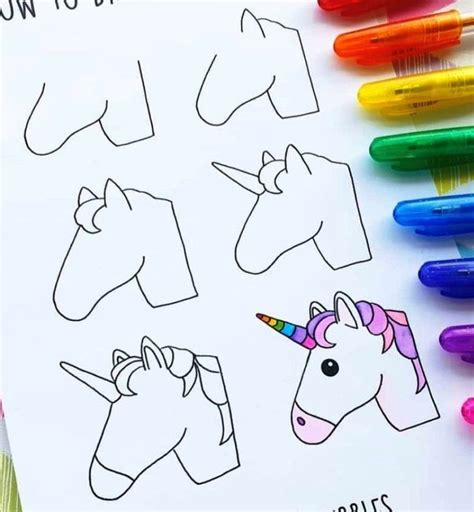 Dibujos Fáciles De Unicornios Paso A Paso Y Kawaii 🙂 En 2021 Como Dibujar Un Unicornio