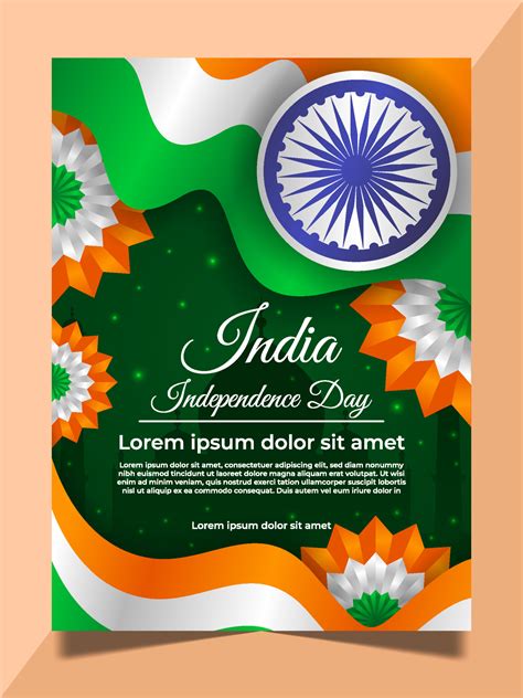 India Independence Day Poster 9159906 Vector Art At Vecteezy