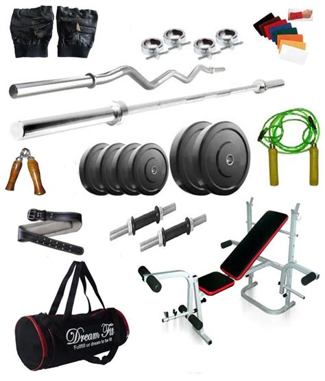 Buy Dreamfit 45 Kg Home Gym With 4 Rods 1 5ft Straight 1 3ft Curl