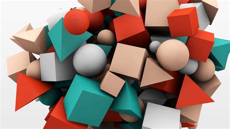 3d Motion Graphics Dynamic Geometric Shape Cubes Cones