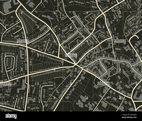 Editable Vector Illustration Of A Detailed Generic Street Map Without