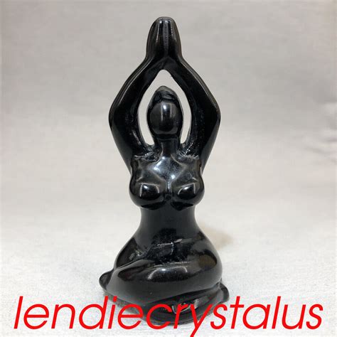 Pc Natural Obsidian Yoga Women Naked Quartz Crystal Skull Reiki