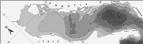 Bathymetric Map Of The Adriatic Sea 8 The Northern Part Is