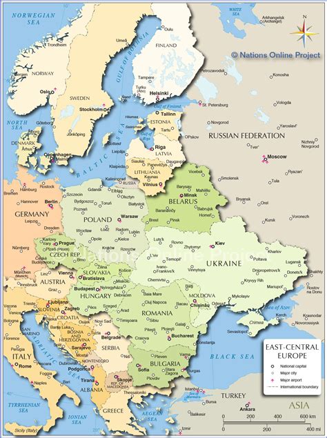 Political Map of Central and Eastern Europe - Nations ...
