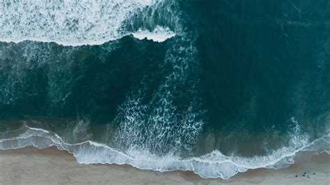 Wallpaper 3840x2160 Px Aerial View Beach Coast Landscape Sea Water Waves 3840x2160