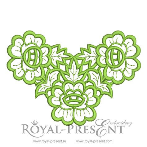 Machine Embroidery Design Cutwork Lace Flowers Royal Present Embroidery