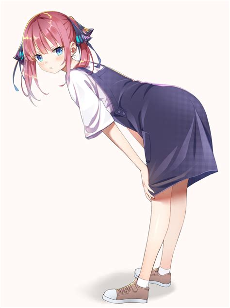 Safebooru 1girl T Absurdres Alternate Hairstyle Bare Legs Bent Over