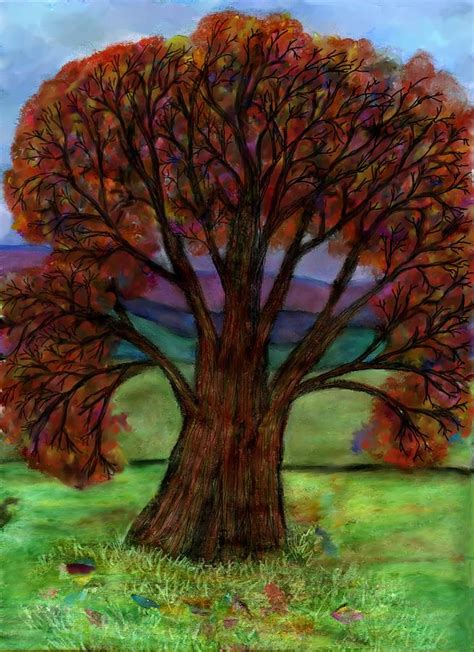 Colorful Fall Tree Digital Art By Cassandra Donnelly Fine Art America