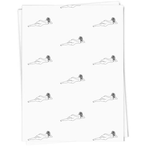 Naked Woman Gift Wrap Wrapping Paper Gift Tags Gi
