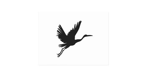 Heron Flying Silhouette Choose Background Color Postcard Uk