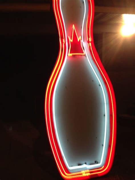 Vintage Mid Century Neon Bowling Alley Pin Signs Obnoxious Antiques