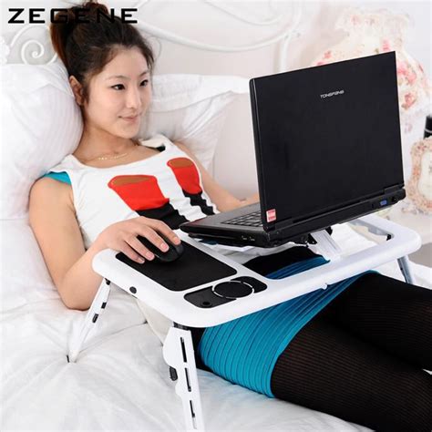 A laptop table for bed can help avoid these problems to some extent. New Portable Adjustable PC Laptop Desk Notebook Table With ...