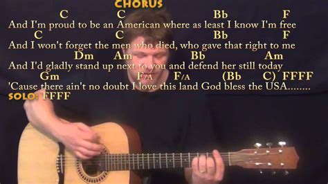 God Bless The Usa Lee Greenwood Strum Guitar Cover Lesson With Chords