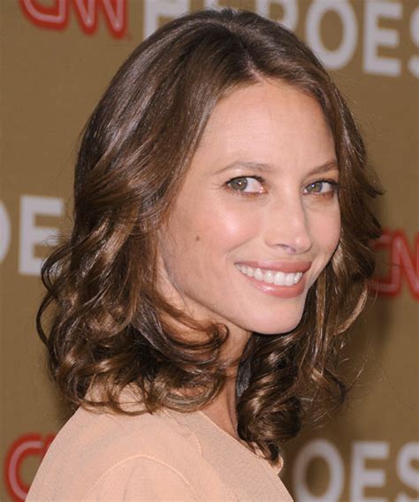 Christy Turlington Medium Wavy Casual Hairstyle Chocolate Brunette