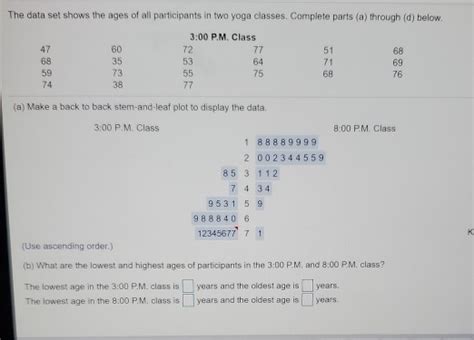 Solved The Data Set Shows The Ages Of All Participants In