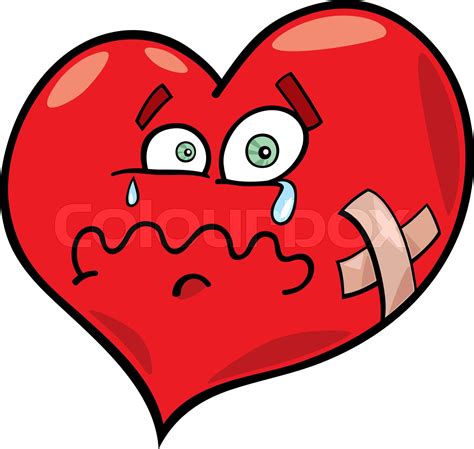 Broken Heart Cartoon Character Stock Vector Colourbox