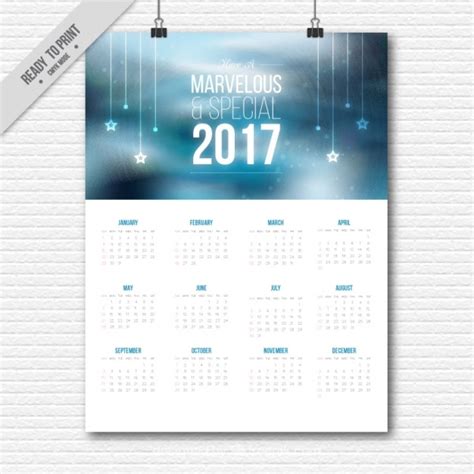 Free Vector 2017 Calendar With Christmas Details