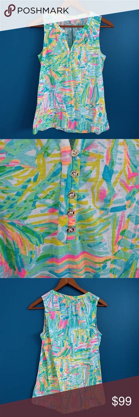 Lilly Pulitzer Neon Essie Top In Sea Salt And Sun Lilly Pulitzer