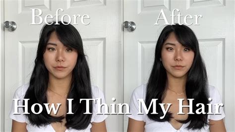 How I Thin My Hair ️ Thinning Shears Easy Diy Haircut For Thick Hair