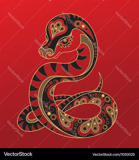 Chinese Horoscope Year Snake Royalty Free Vector Image