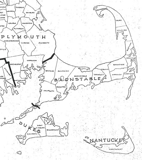 Cape Cod Town Map Sketch Coloring Page