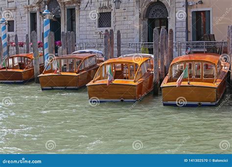 Venice Taxi Boats Stock Photo Image Of Italian Venice 141302570