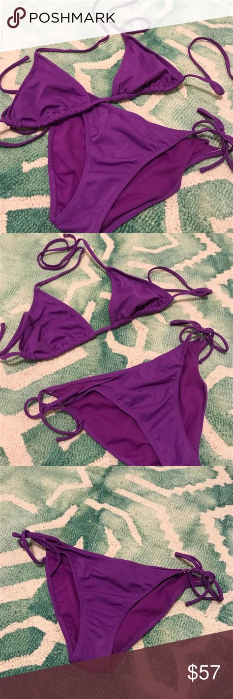 Nwot Beautiful True Purple Bikini Set Medium Purple Bikini