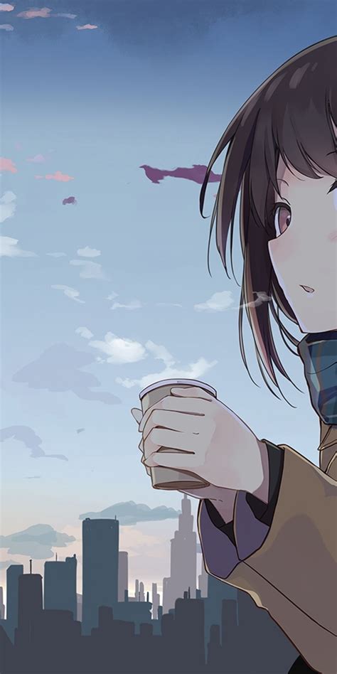 Download 1080x2160 Anime Girl Profile View Brown Hair