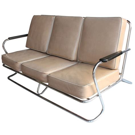 Art Deco Tubular Chrome Sofa In The Style Of Kem Weber Great Chairs
